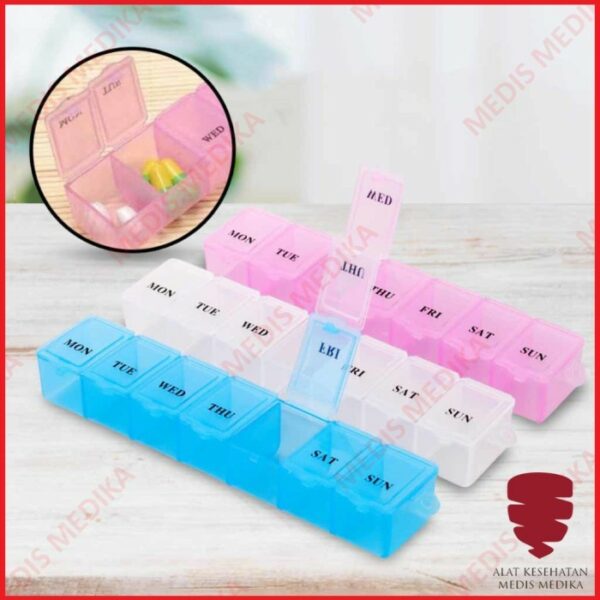 Pill Case Box Storage Kotak Obat Tempat Wadah Penyimpanan Serbaguna Pil Tablet 7 Hari