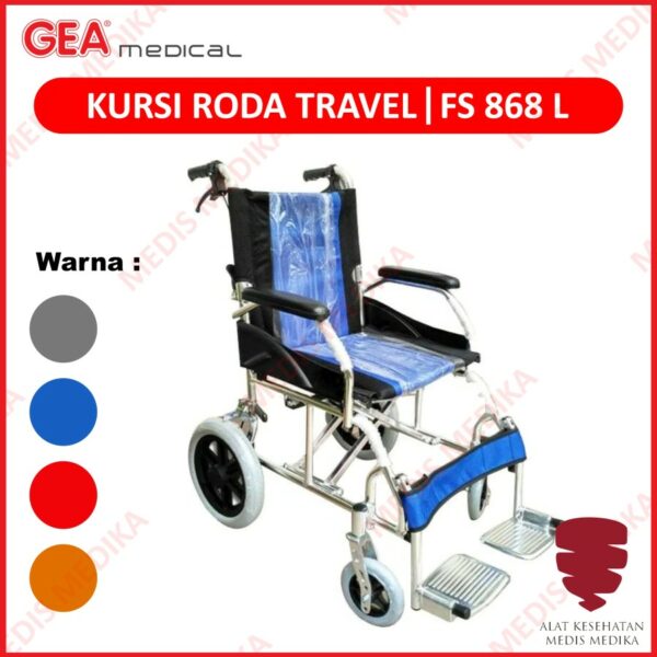 Kursi Roda Travel Lipat Travelling Wheel Chair Gea FS868L Aluminium