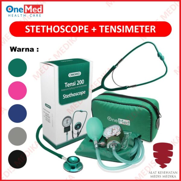 Paket Stetoskop + Tensimeter Aneroid Onemed Stethoscope Tensi Manual