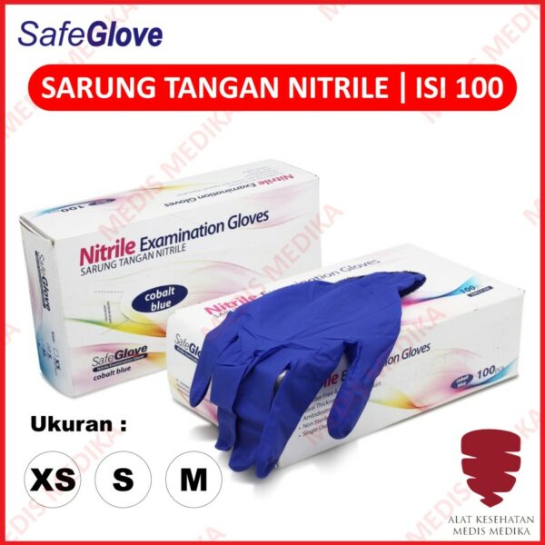 Sarung Tangan Nitrile Cobalt Blue Onemed Handscoon Glove Latex Karet