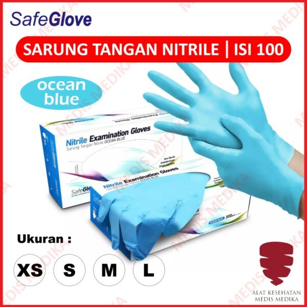 Sarung Tangan Nitrile Ocean Blue Onemed Handscoon Glove Latex Karet