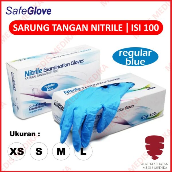 Sarung Tangan Nitrile Regular Blue Onemed Handscoon Glove Latex Karet