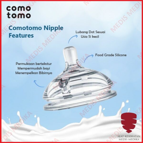 Nipple Replacement isi 2 Comotomo Baby Bottle Dot Botol Susu Bayi