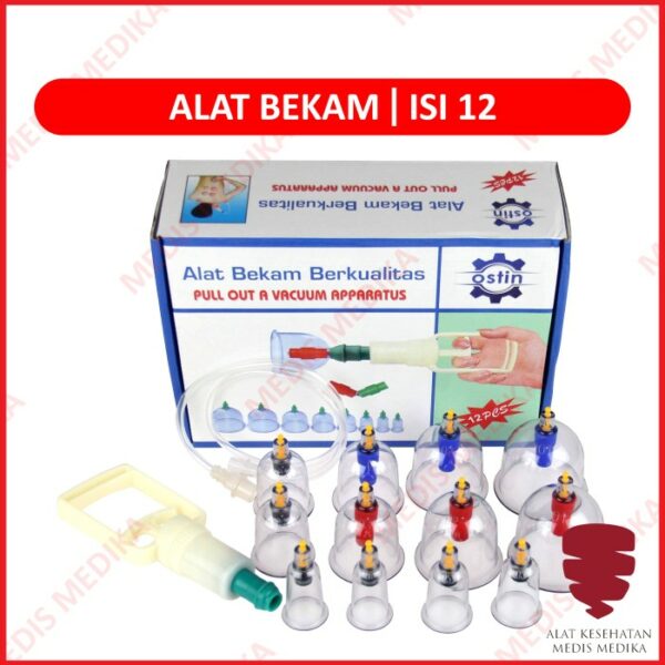 Kop Angin Alat Bekam Modern Vacuum Cupping Isi 12 Cup Kit Terapi Badan