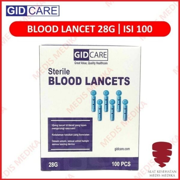 Blood Lancet 28G Isi 100 Pengambil Darah Jarum Bekam 28 G GIDCare