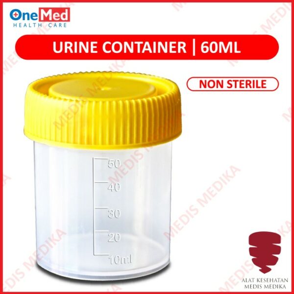 Urine Container 60ml Onemed Wadah Cup Pot Sample Urin Krim Salep 60 ml