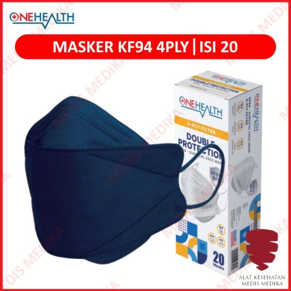 Masker KF94 4PLY OneHealth Isi 20 Earloop Karet Telinga Face Mask