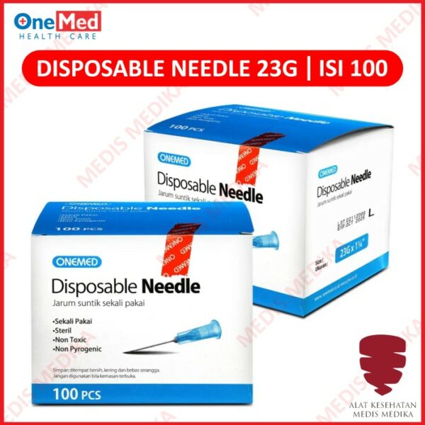 Disposable Needle 23G Onemed Jarum Suntik Medis 23 G x 1.25″ Sterile