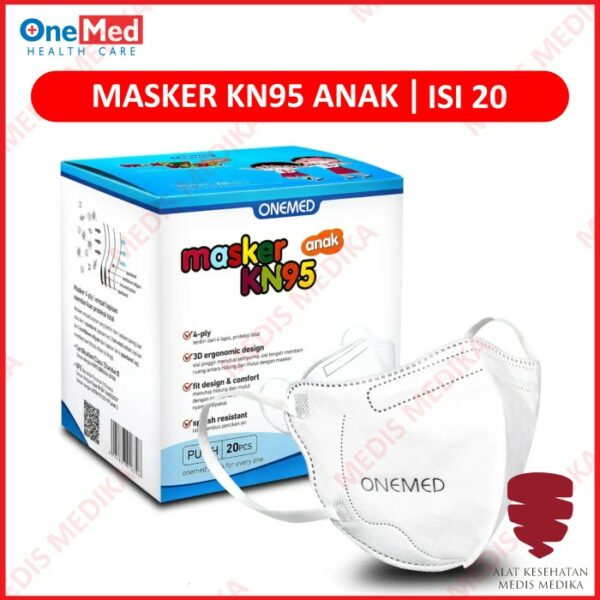 Masker N95 Anak Isi 20 Onemed Face Mask Earloop Disposable Debu Karet