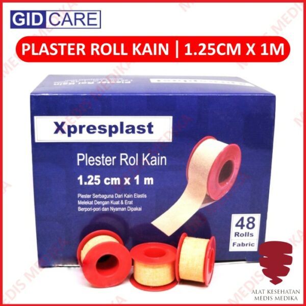 Xpresplast Roll 1,25 x 100 cm GIDCare Plester Kain Luka P3K 1,25cm 1m