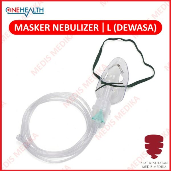 Masker Nebulizer Dewasa OneHealth Nebuliser Mask Udara Uap Adult L