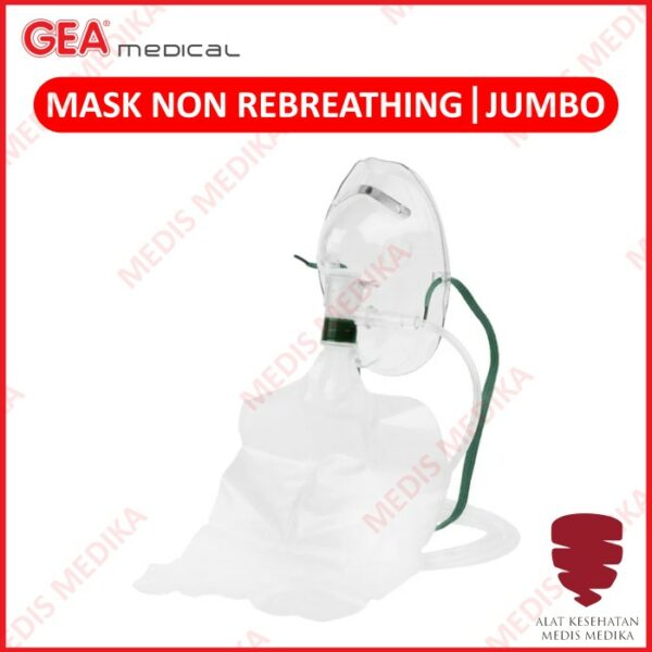 Masker Oksigen Non Rebreathing GEA Dewasa Jumbo Kantong Oxygen Mask XL
