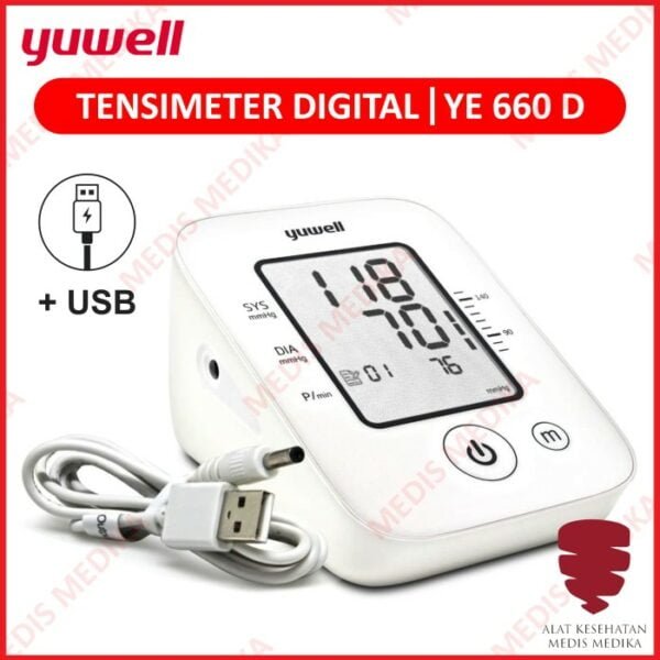 Tensimeter Digital Yuwell YE660D USB Cable Alat Ukur Cek Tekanan Darah