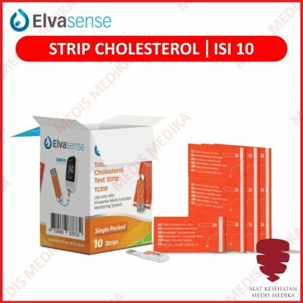 Strip Elvasense Cholesterol Test Kolesterol Refill Isi 10 Elva Sense