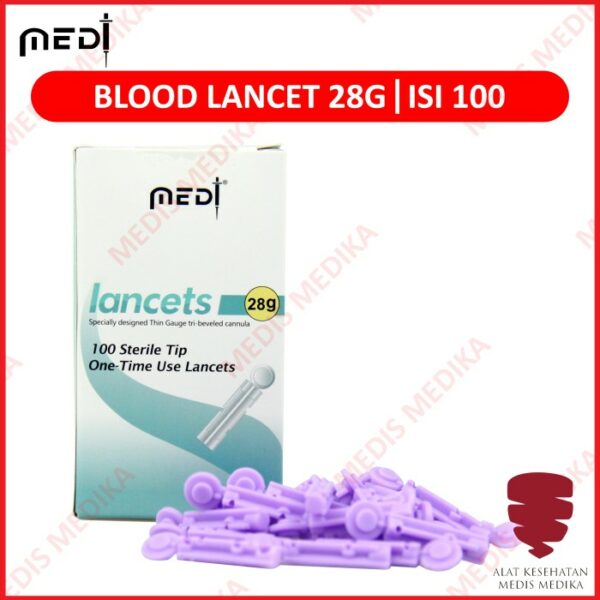 Blood Lancet Bekam MedT 28G Isi 100 Jarum Pengambil Darah Lancets Test