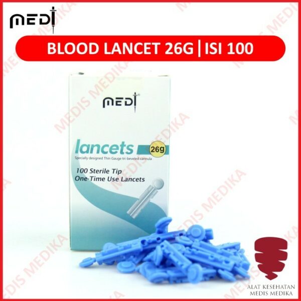 Blood Lancet Bekam MedT 26G Isi 100 Jarum Pengambil Darah Lancets Test