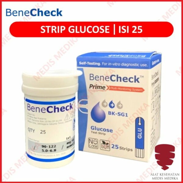 Strip Glucose Isi 25 BeneCheck Test Cek Gula Darah Bene Check Refill