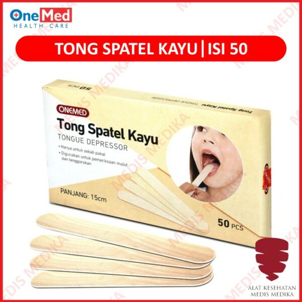 Tong Spatel Kayu Isi 50 Pcs Alat Bantu Kesehatan Mulut Medis Onemed