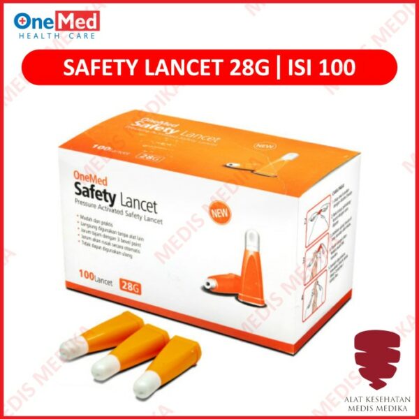 Safety Lancet Lancets 28G Jarum Tusuk Alat Bekam Terapi 28 G Onemed