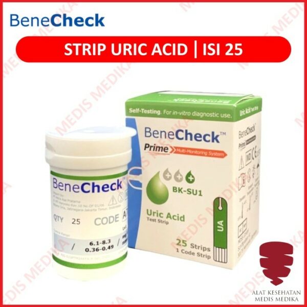 Strip Uric Acid Isi 25 BeneCheck Test Asam Urat Bene Check UA Refill