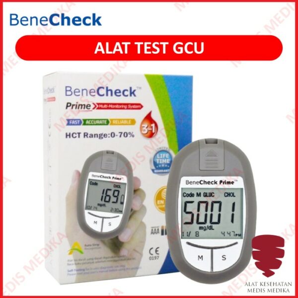 Alat Bene Check GCU 3in1 Test Gula Darah Asam Urat Kolestrol BeneCheck