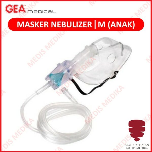 Masker Nebulizer M Anak Merk GEA Nebuliser Mask Nebul Uap Child Medium