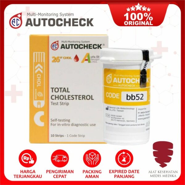Autocheck Kolesterol Cek Test Strip Cholesterol Refill Isi 10 Strips