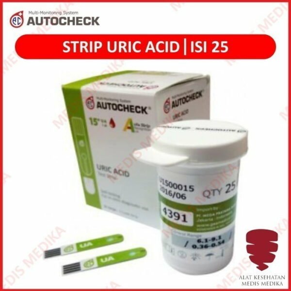 Strip Autocheck Asam Urat Test Cek Uric Acid Refill Isi 25 Auto Check