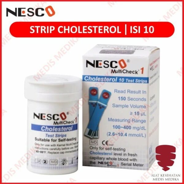 Nesco Cholestrol Test Strip Cek Kolestrol Lemak Refill Isi 10 Stick