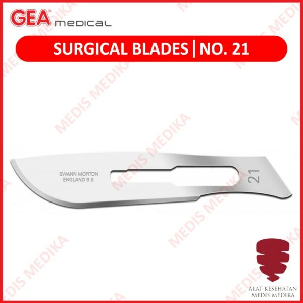 Surgical Blades No 21 Mata Pisau Bedah Operasi Bisturi Sterile GEA