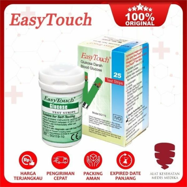 Easytouch Glucose Test Strip Cek Gula Darah Refill Isi 25 Easy Touch