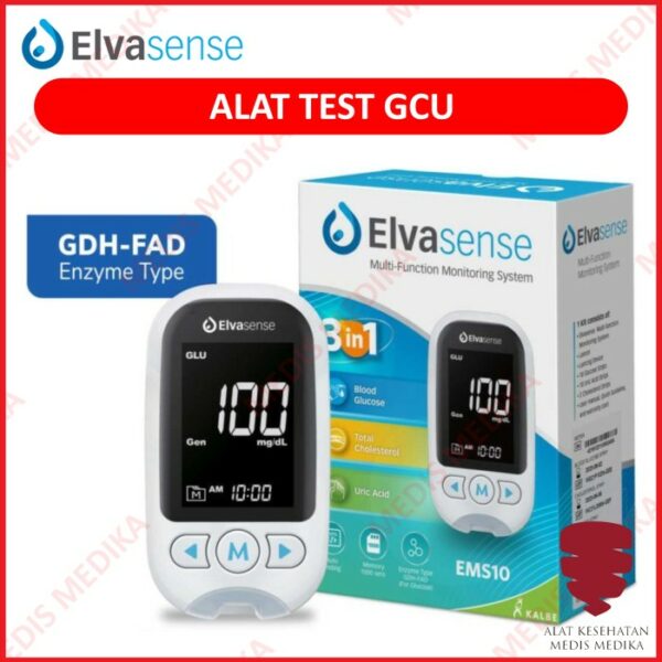 Alat Elvasense GCU 3in1 Test Gula Darah Asam Urat Kolestrol Elva sense