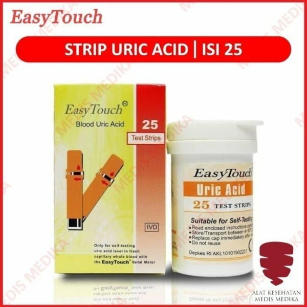 Easytouch Uric Acid Test Strip Cek Asam Urat Easy Touch Refill Isi 25