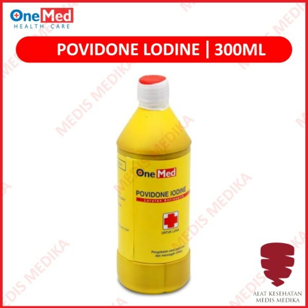 Povidone Iodine 10% 300ML Obat Tetes Luka Merah Peralatan P3K Onemed