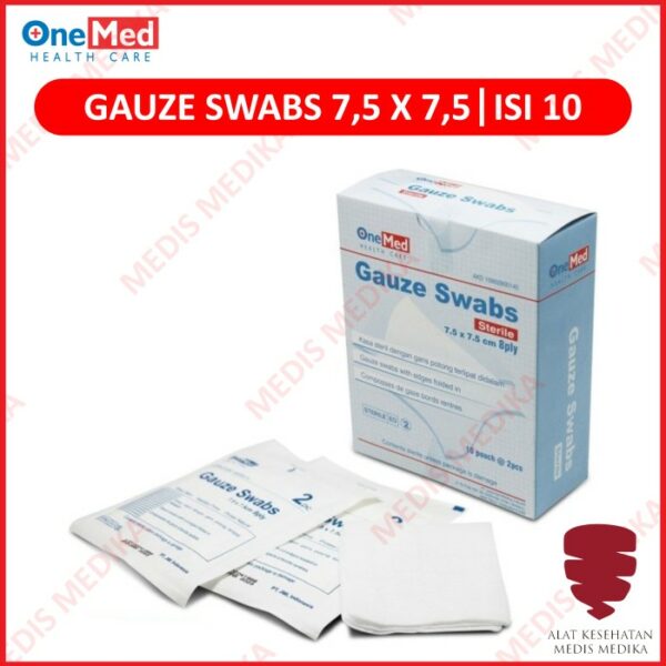 Gauze Swab 7,5X7,5 Kasa Steril Isi 10 Kesehatan Peralatan P3K Onemed