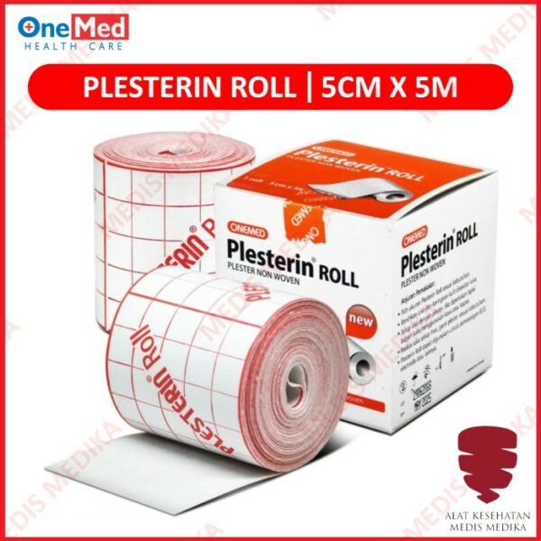 Plesterin Roll 5 X 500CM Plester Luka Alat P3K Non Woven Onemed 5M