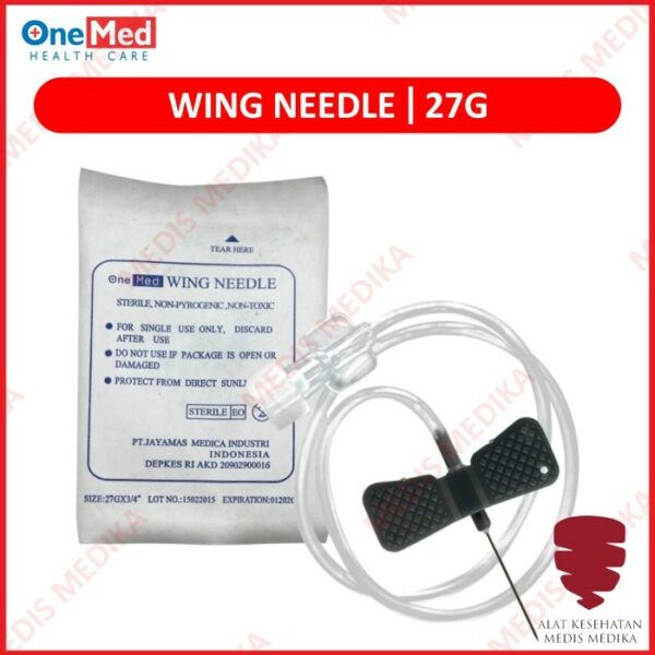 Needle Wing 27G Onemed Jarum Infus Infusion Set Kupu 27 G Sterile Box