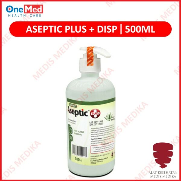 Onemed Aseptic Plus 500 ml Pump Hand Sanitizer Liquid Pembersih Tangan