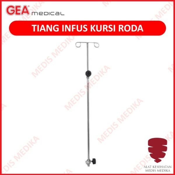 Tiang Infus Kursi Roda FS512 Gea Peralatan penunjang Gerak Stainless