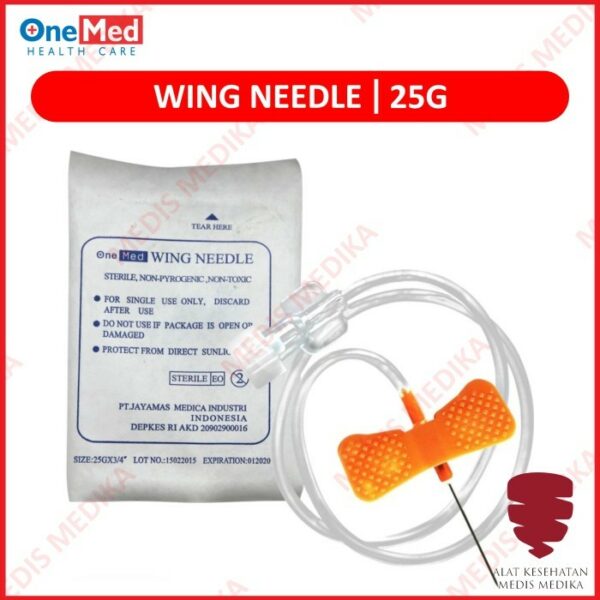 Needle Wing 25G Onemed Jarum Infus Infusion Set Kupu 25 G Sterile Box