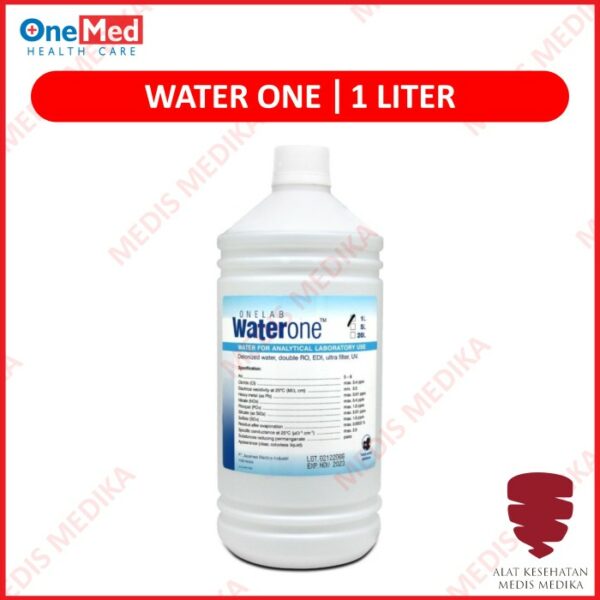 Water One Aquadest 1 Liter Onemed Air Murni Laboratorium 1000ml 1L