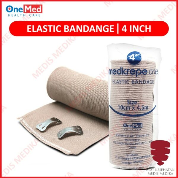 Onemed Elastic Bandange Medicrepe 4″ Perban Elastis Alat P3K 10cmx4,5m