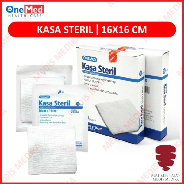 Kasa Sterile 16×16 CM Gauze Swab Kain Penutup Luka 16 X 16 CM Onemed