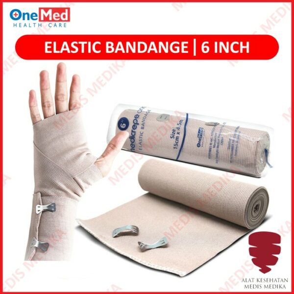 Onemed Elastic Bandange Medicrepe 6″ Perban Elastis Alat P3K 15cmx4,5m