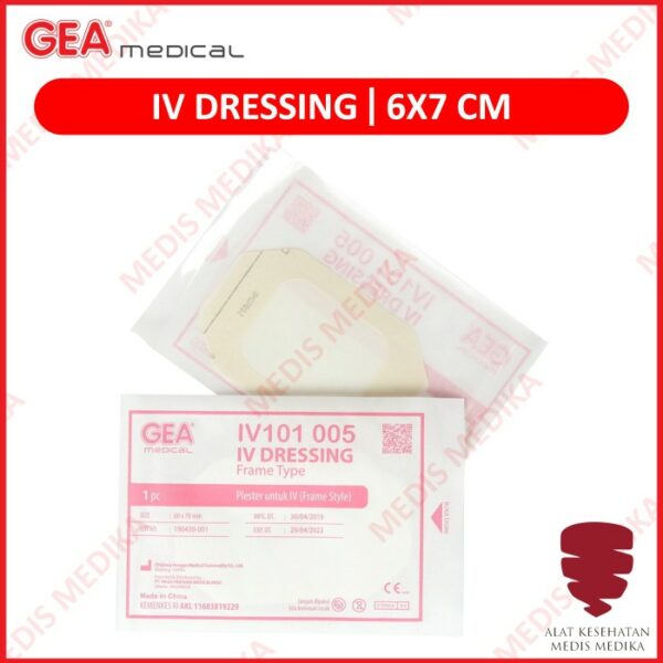 IV Dressing 6x7cm Gea Plester Infus Film Transparan Pasca Operasi