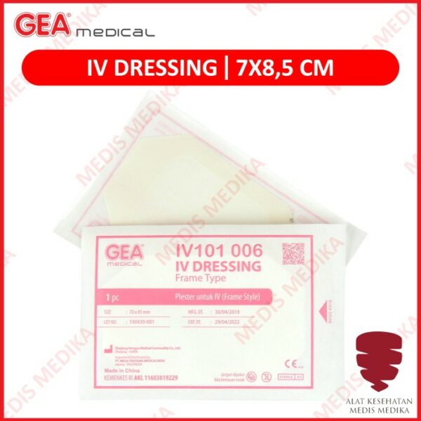 IV Dressing 7×8.5cm Gea Plester Infus Film Dressing Transparant