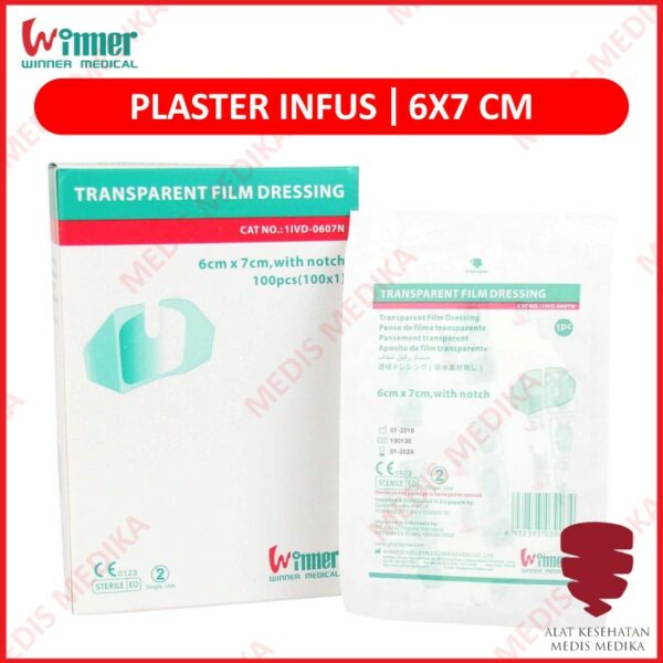 Plester Infus 6X7cm Plaster Anti Air Film Dressing 6 x 7 cm Transparan