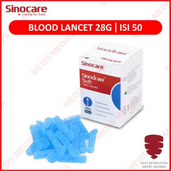 Sinocare Blood Lancet Bekam 28G Isi 50 Jarum Pengambil Darah 28 G