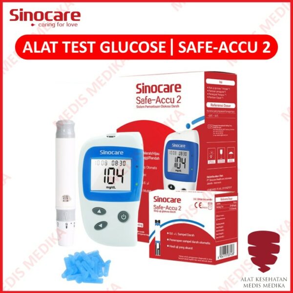 Alat Cek Gula Darah Sinocare Safe Accu 2 Test Uji Blood Glucose 1 Set