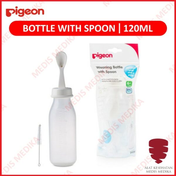 Pigeon 120 ml Weaning Bottle With Spoon Extra Brush Cleaning 120ml
